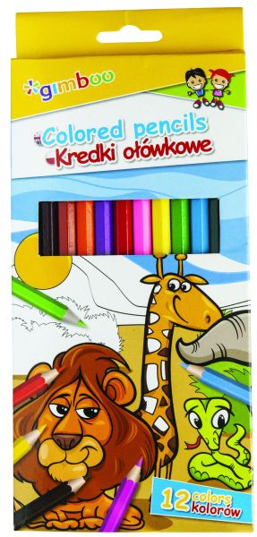 Цветни моливи Gimboo, 12 цвята