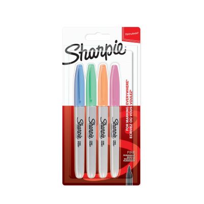 Комплект перманентни маркери Sharpie, F, 4 пастелни цветове, блистер