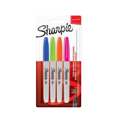 Комплект перманентни маркери Sharpie, F, 4 забавни цвята, блистер