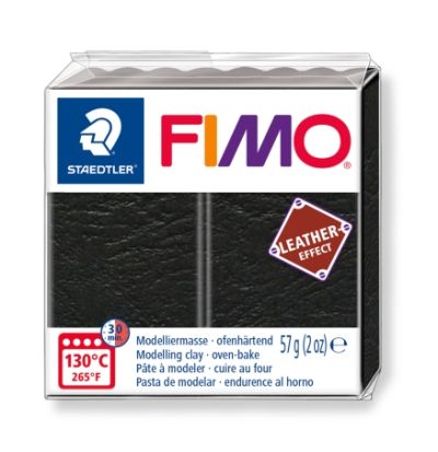 Полимерна глина Fimo Leather 8010, 57g, черен 909