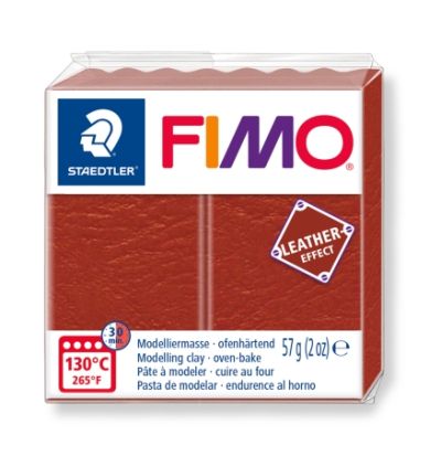 Полимерна глина Fimo Leather 8010, 57g, червен 749