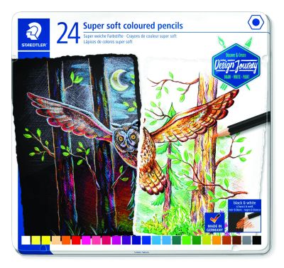 Цветни моливи Staedtler Design Journey super soft, 24 цвята, метална кутия
