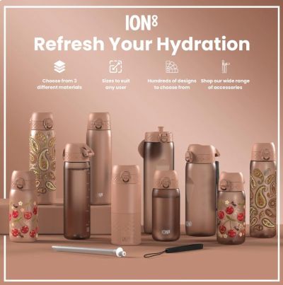 Бутилка за вода Ion8 SC, рециклирана пластмаса, 1000ml, МОКА