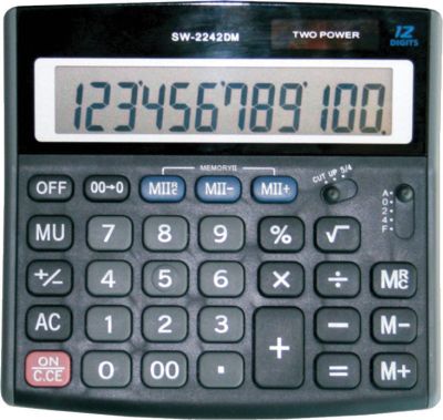 Настолен калкулaтор Optima, SW-2242DM, 12 разряда
