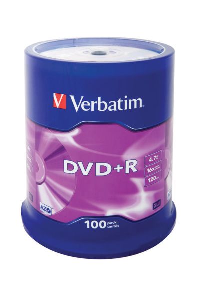 DVD+R Verbatim 4.7GB 16x, опаковка 100 на шпиндел