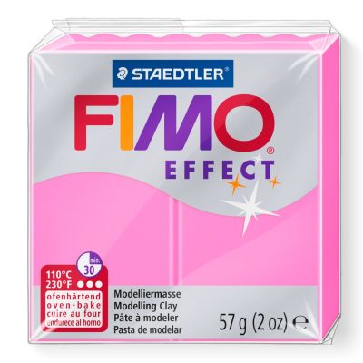 Пололимерна глина Staedtler Fimo Effect,57g, неон розов 201