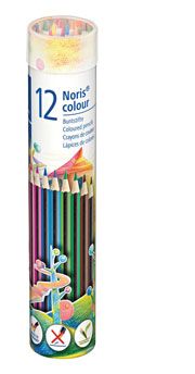 Цветни моливи Staedtler Noris 185, 12 цвята, метален тубус
