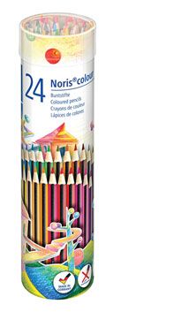 Цветни моливи Staedtler Noris 185, 24 цвята, метален тубус