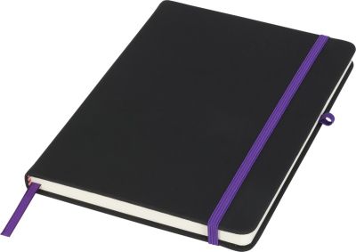 Бележник Noir medium, А5, 96 листа, черен/лилав