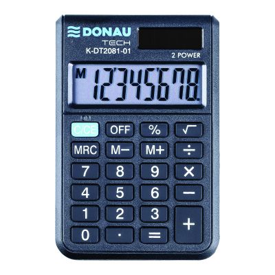 Джобен калкулатор Donau Tech, 8 разряда, черен