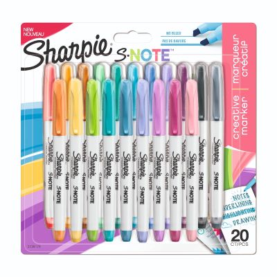 Комплект маркери Sharpie S-Note, 20 цвята, блистер