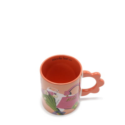 Керамична чаша Nicole Lee, 500ml, Violet Blossom