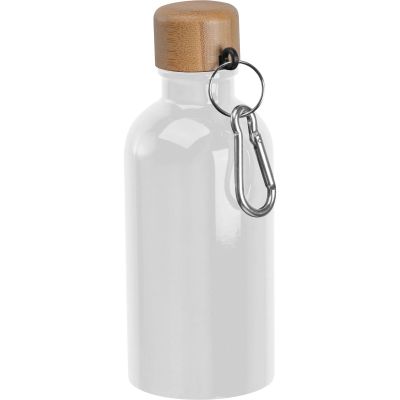 Метална бутилка за вода, 400ml, бяла
