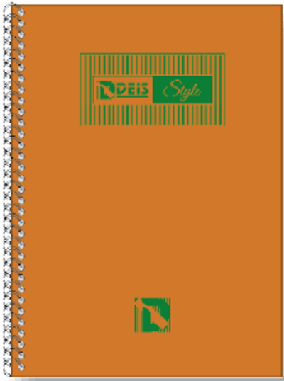 Тетрадка Deis А4,200л,широки редове,спирала,твърди корици,5теми, стил 2026