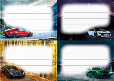 Етикети за тетрадка Deis №5,оп.400 бр, Cars 2026