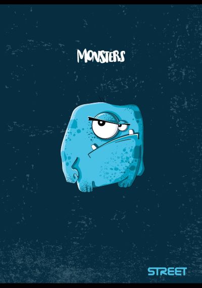 Тетрадка Street, А4, квадратчета, 54листа, Monsters