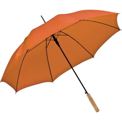 Чадър Macma автоматичен 100cm, релефна дървена дръжка, оранжев