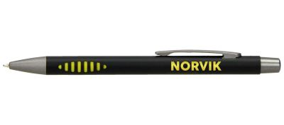 Химикалка Norvic, метална, с мех., черна/жълта