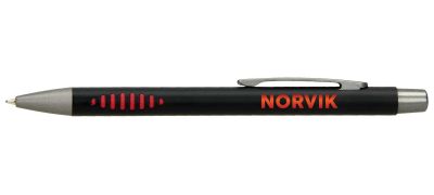 Химикалка Norvic, метална, с механизъм, черен/червен