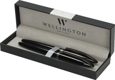 Комплект Wellington Lexus, химикалка и писалка, черен
