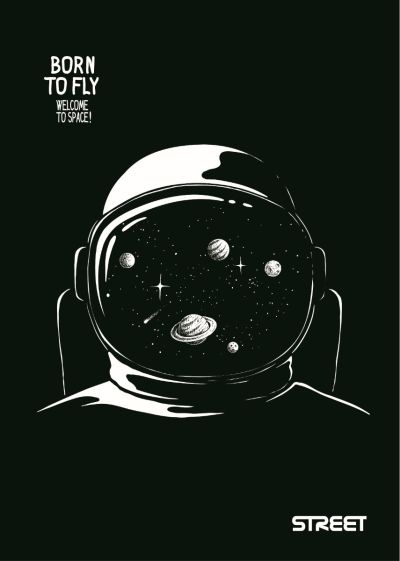 Тетрадка Street, А4, бели листа, 54л, B&W