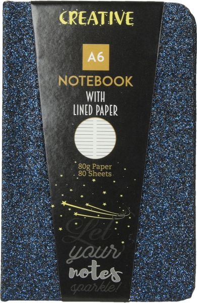 Бележник Creative Glitter, A6, 80л, асорти