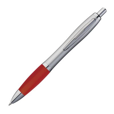 Химикалка с гладко покритие, гумирана зона, дългопишещ пълнител, бордо