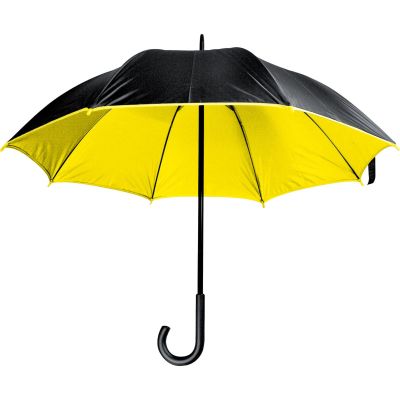 Чадър с двойно покритие, ветроустойчив,черен/жълт