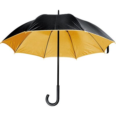 Чадър с двойно покритие ветроустойчив,черен/златен