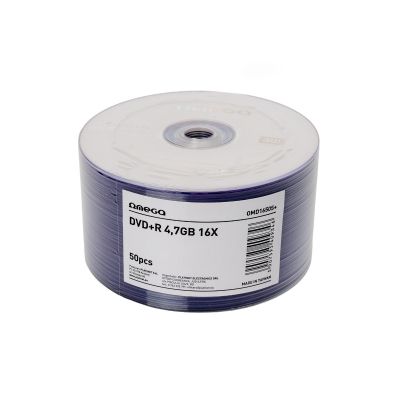 DVD+R Omega Freestyle 4.7GB, 16x, опaковка 50 на пакет
