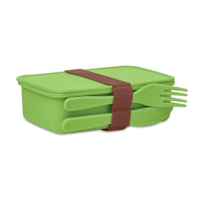 Кутия за обяд с прибори, PP, 700ml, светлозелен