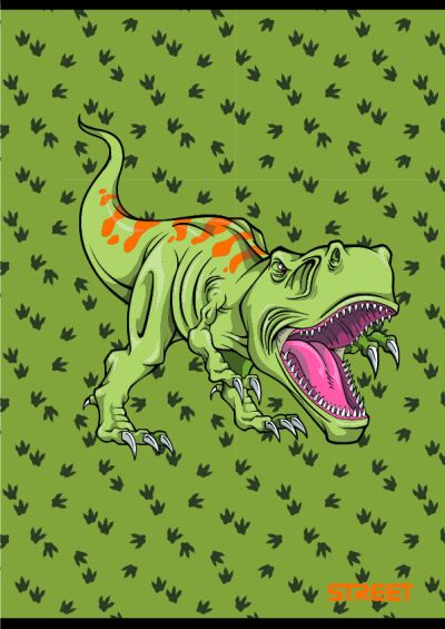 Тетрадка Street, А4, квадратчета, 54листа , Dinosaurs