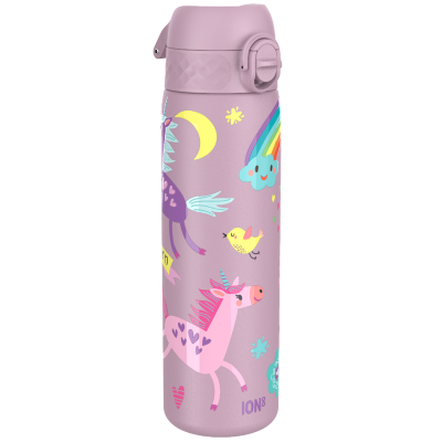 Бутилка за вода Ion8 Print, метална, 600ml, Unicorns