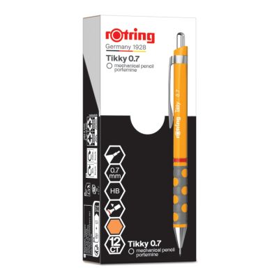 Автоматичен молив Rotring Tikky, 0.7mm, светло оранжев