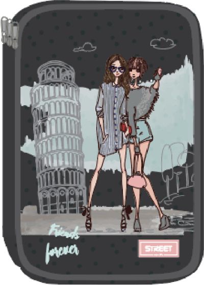 Несесер Street Pisa, 2 ципа, пълен, 21x13x5 cm