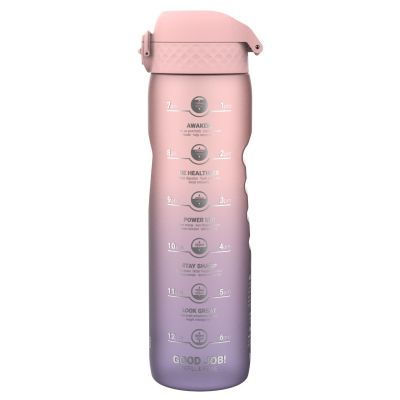 Бутилка за вода Ion8 Motivator, рециклирана пластмаса,1000ml, Peri/Rose