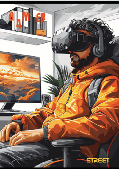 Тетрадка с телчета А5, 60 листа, широки редове, БГ, Gaming