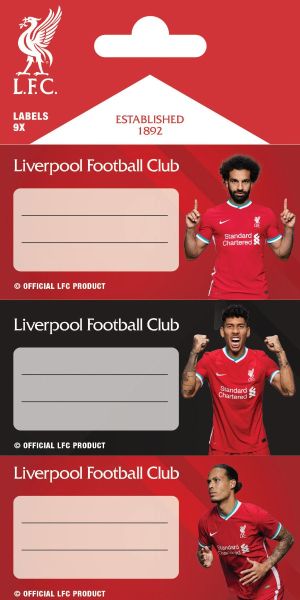 Етикети за тетрадка FC Liverpool, опаковка 9
