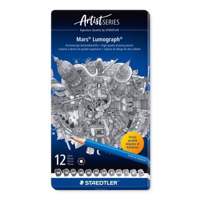 Кoмплект моливи Staedtler Mars Lumograph, 12бр soft