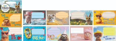 Етикети за тетрадка Street Animals Cute, опаковка 10 бр.