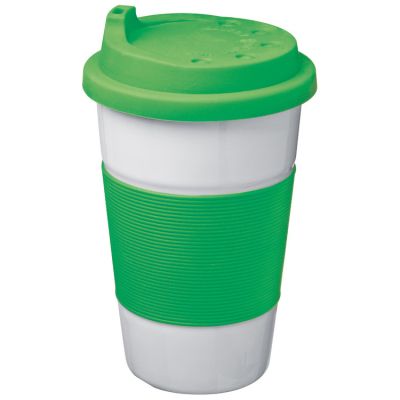 Порцеланова чаша със силиконов капак, 300ml, зелен