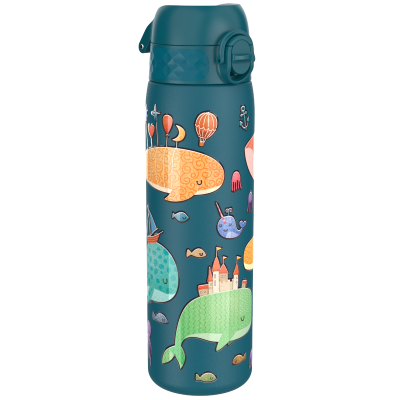 Бутилка за вода Ion8 Print, метална, 600ml, Whales