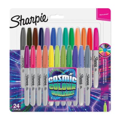 Комплект перманентни маркери Sharpie, F, 24 цвята, блистер