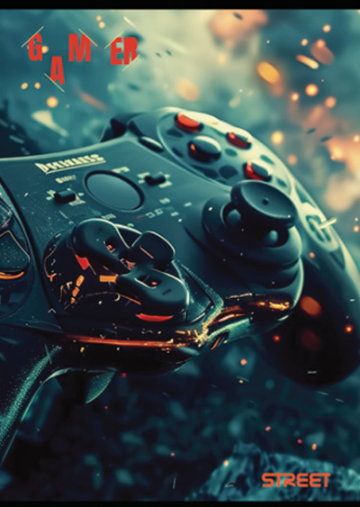 Тетрадка с телчета А4, 60 листа, широки редове , БГ, Gaming