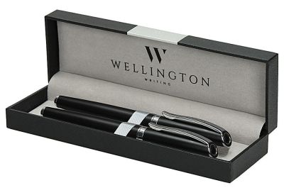 Комплект Wellington Aurora, химикалка и писалка, сив