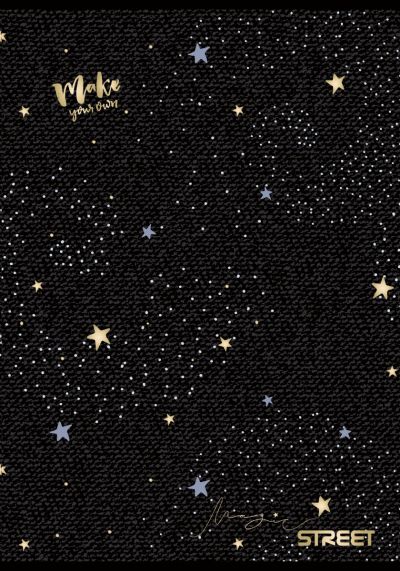 Тетрадка Street, А4, широки редове , 54л, Black&Gold
