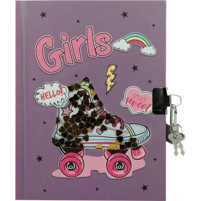 Бележник с катинарче, 13х18см, 80 бели л, Girls