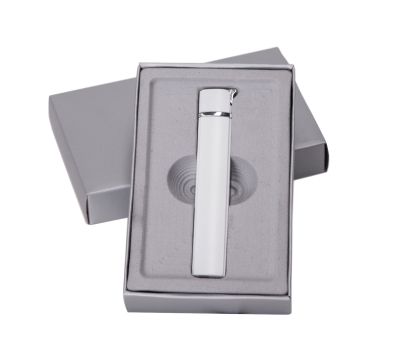 Метална пиезо запалка EB-077 Slim, бял