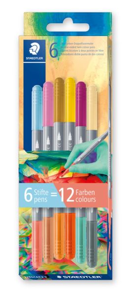 Двувърхи флумастри Staedtler Multiversе, 6 броя, VERSION 2