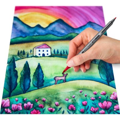 Акварелни флумастри Staedtler DJ, двувърхи, 6 цвята, EUROPE